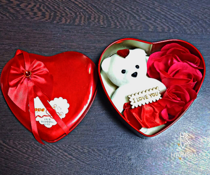 Harivia Chocolate Valentine Edition Chocolate Bar and Rose Teddy Gift Set